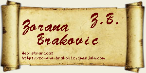 Zorana Braković vizit kartica